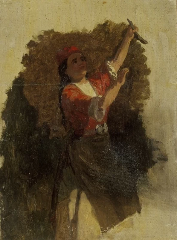 La donna tartara nel giardino del maniero. Bozzetto - Art Museum of Estonia's painting collection